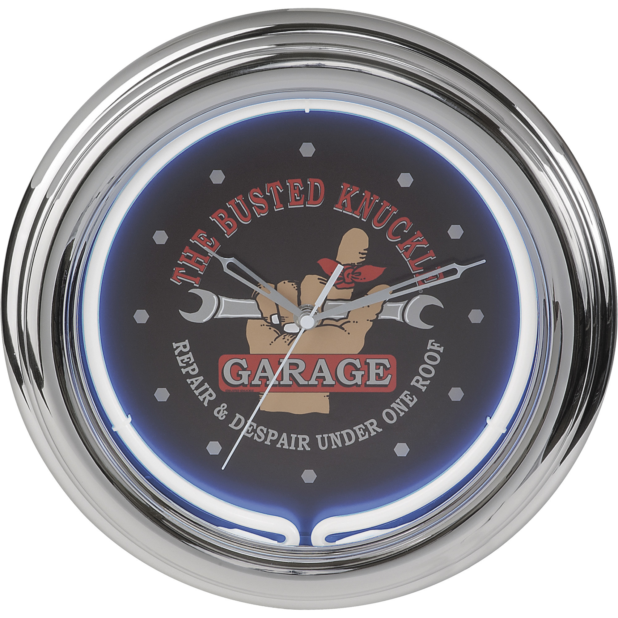 Busted Knuckle Garage 12in. Neon Wall Clock, Model# BKG-76600